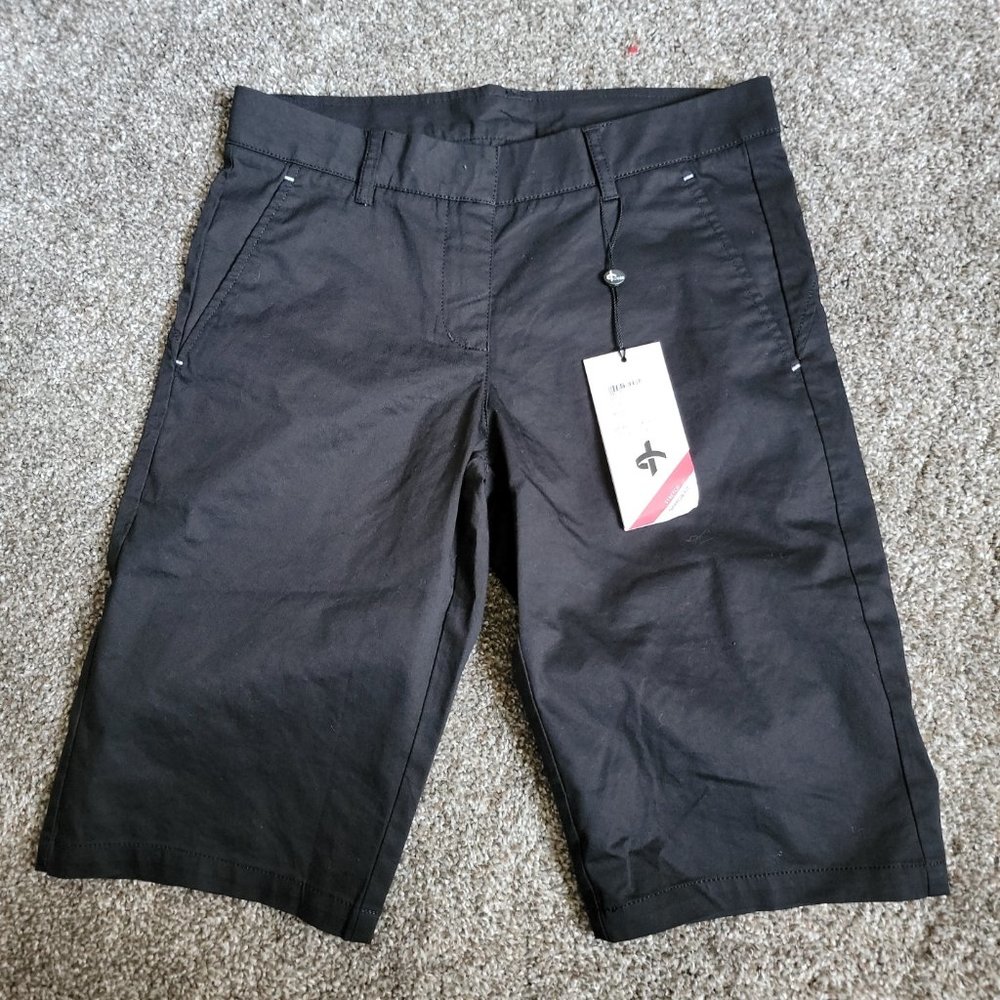 New W/ Tag Cross W Crystal Shorts Womens Black Narrow Fit Stretch Black Size 36